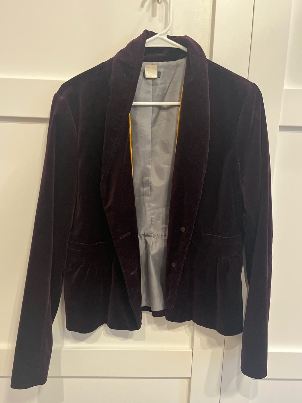 J.Crew Royal Purple Velvet Blazer Jacket Size 10
